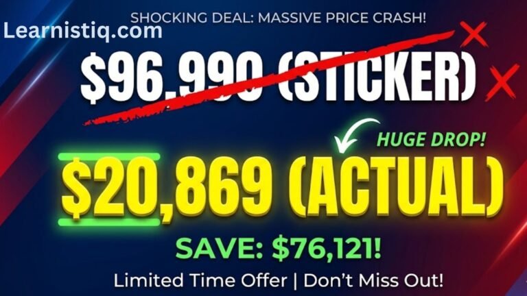 Infographic showing a comparison between a crossed-out sticker price of $96,990 and a highlighted actual cost of $20,869 for college tuition.