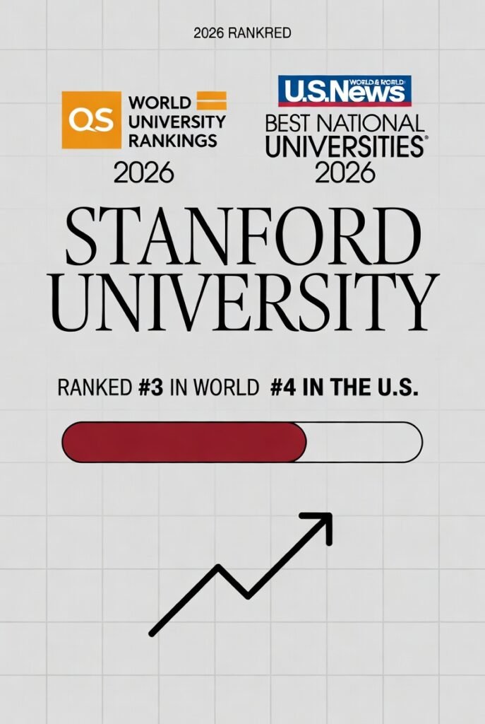 "Stanford University schools collage: School of Humanities and Sciences, School of Engineering, Graduate School of Business, and School of Medicine"